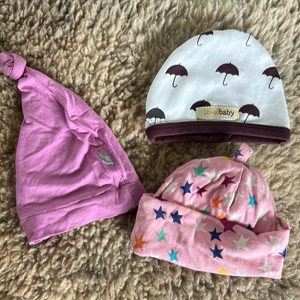 Kyte baby the land of nod L’ovedbaby girl infant hat knot newborn pink